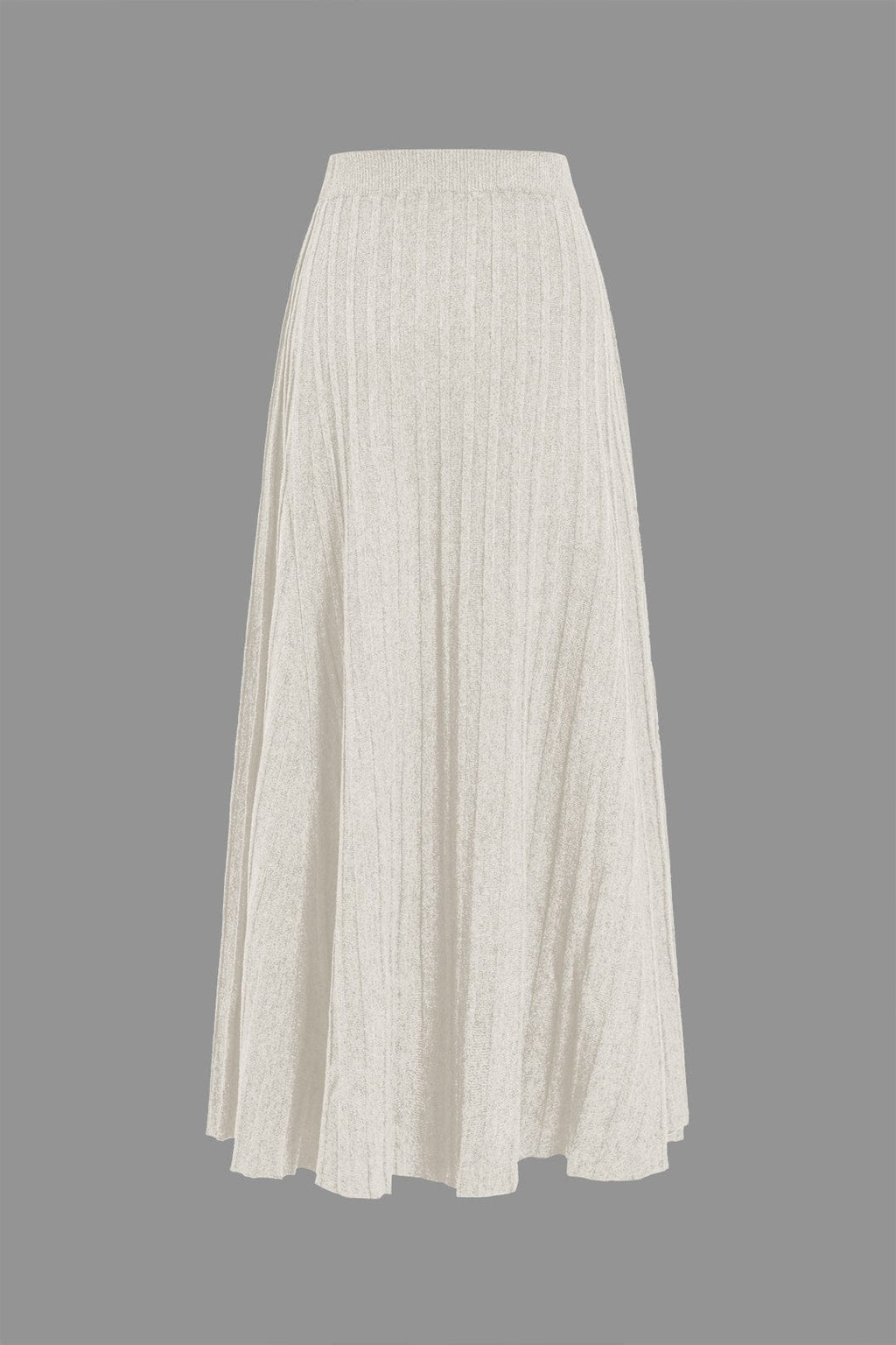Strickrock Damen Midi – Plissee mit Gummibund, weit schwingend