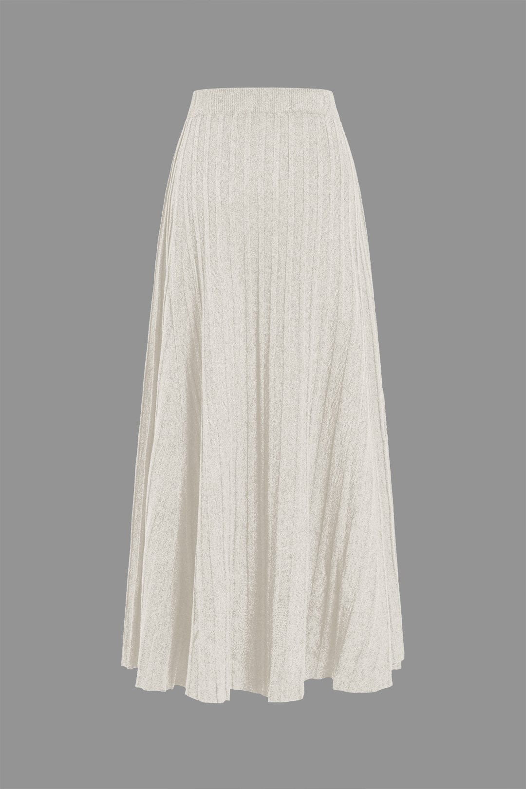 Strickrock Damen Midi – Plissee mit Gummibund, weit schwingend