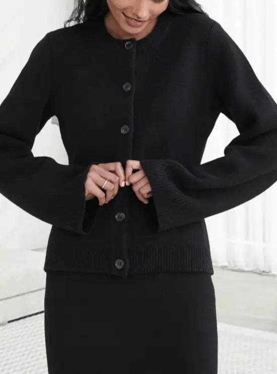 Strickjacke Damen mit Rundhals und Knopfleiste, Feinstrick Cardigan - Ansicht 8