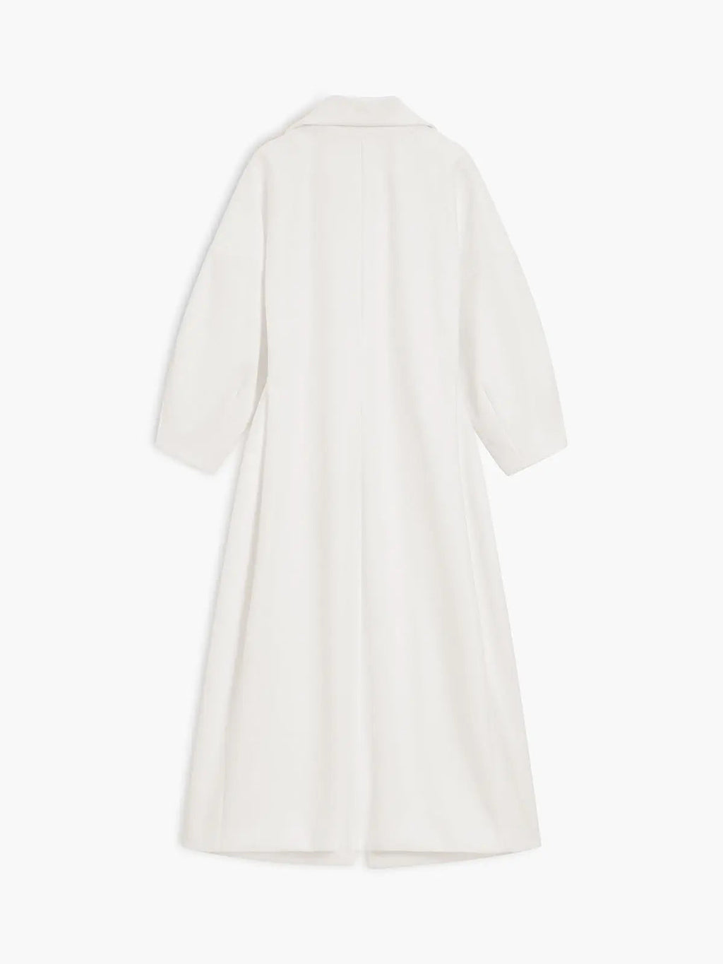 Langer Mantel Damen mit Reverskragen und Knöpfen in Stofffarbe