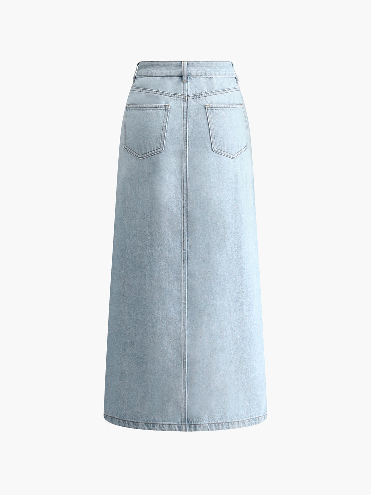 Jeansrock Damen Midi in Hellblau – A-Linie mit Frontschlitz - Ansicht 2