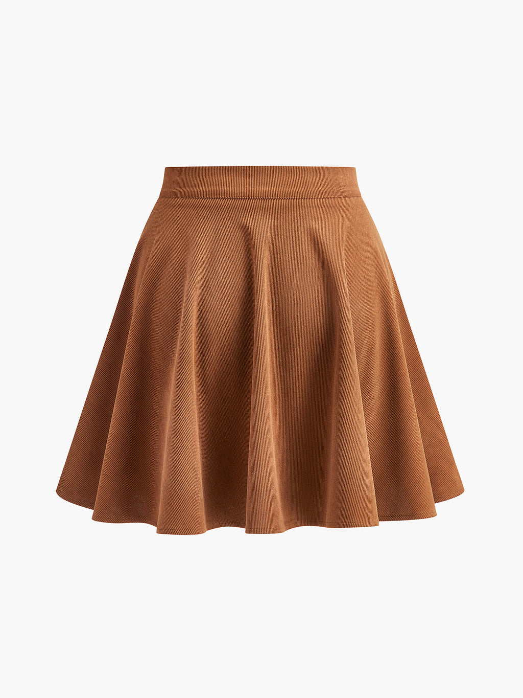 Cordrock Damen Mini in Braun – Ausgestellt mit Knopfleiste
