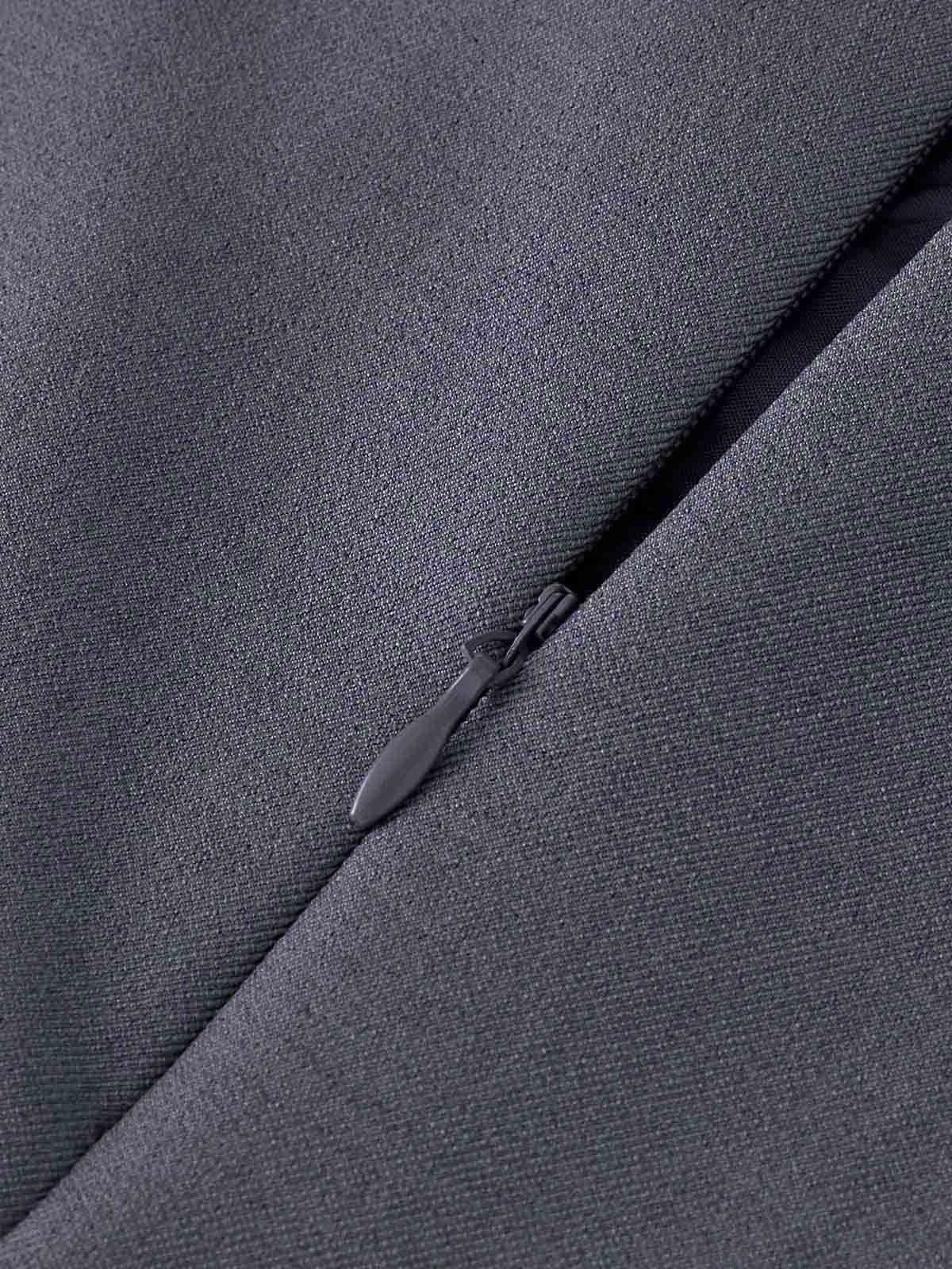 Faltenrock Damen in Grau – Hoher Bund mit Knopfdetails