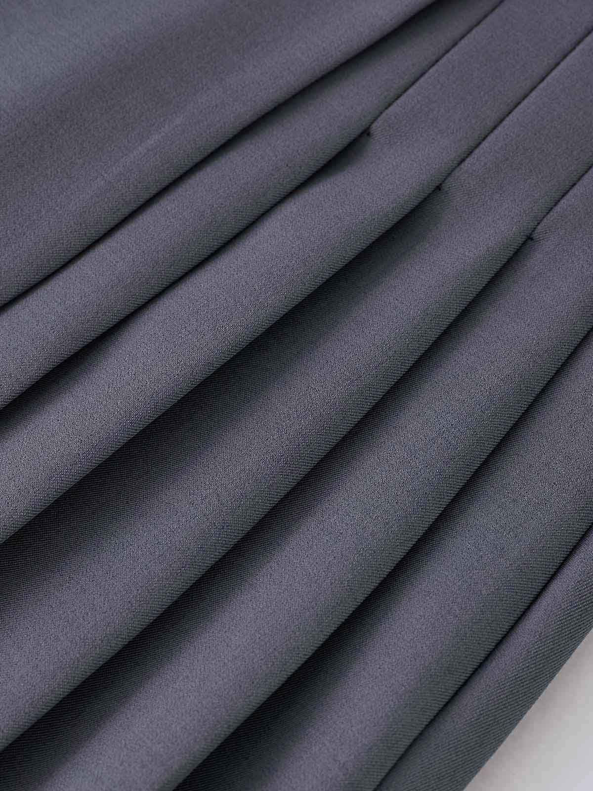 Faltenrock Damen in Grau – Hoher Bund mit Knopfdetails