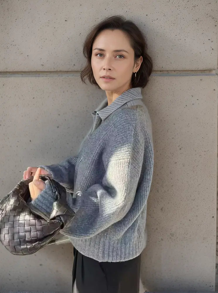 Strickjacke Damen mit Reißverschluss, Rippstrick-Cardigan - Ansicht 3