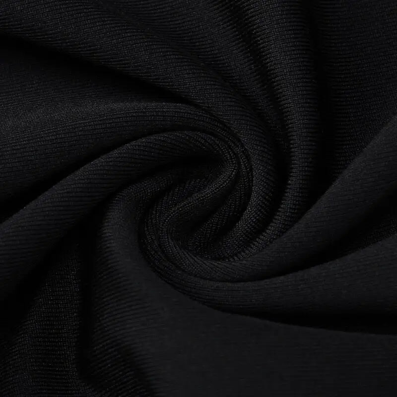 Schwarzes Maxikleid Damen langarm mit asymmetrischem Ausschnitt
