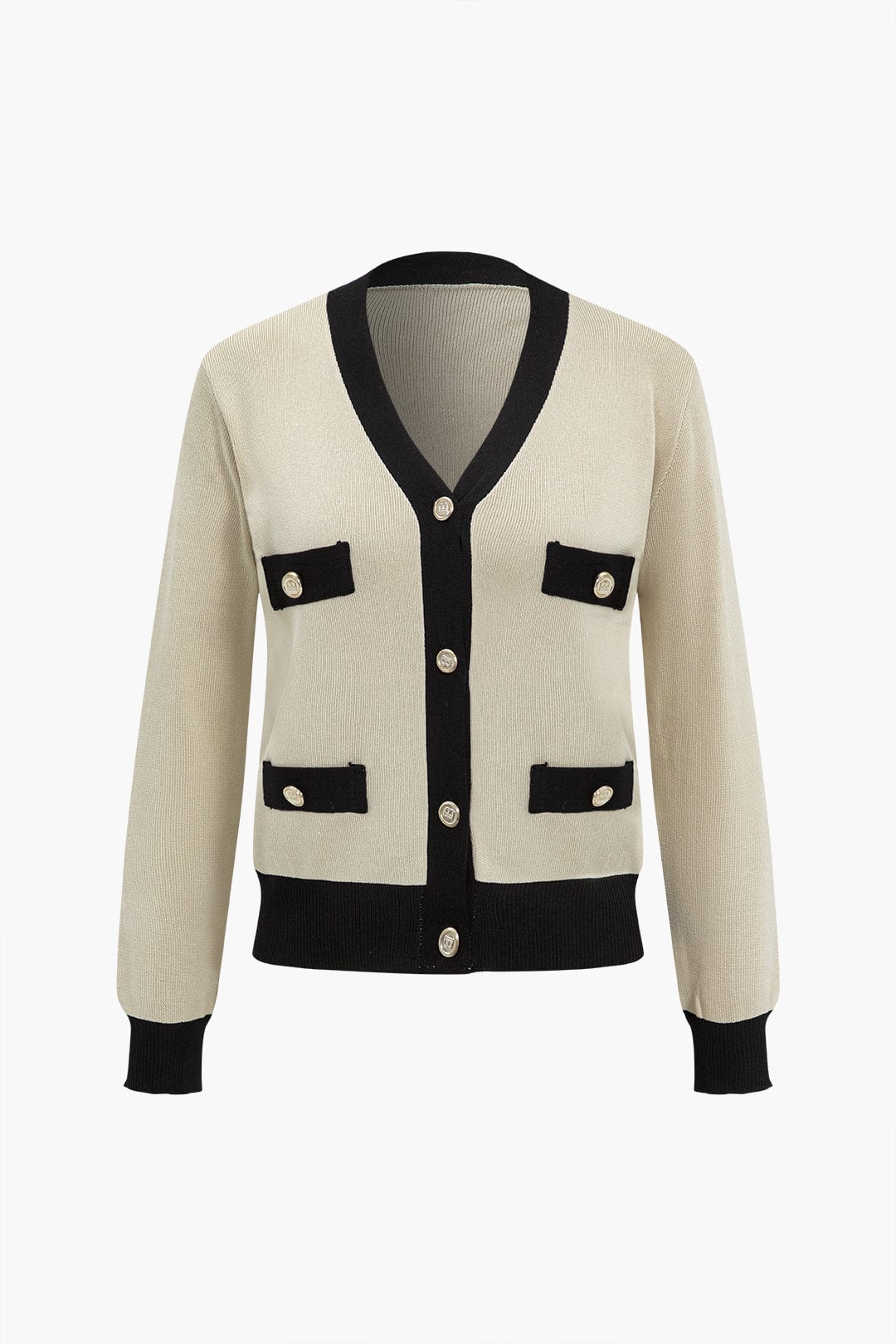 Strick-Set Damen: Cardigan mit Kontrastkanten und weiter Strickhose - Ansicht 2