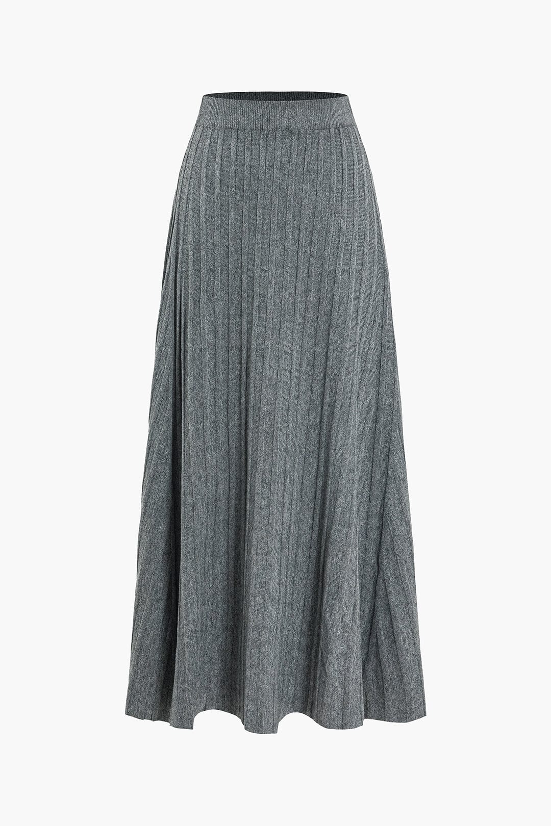 Strickrock Damen Midi – Plissee mit Gummibund, weit schwingend - Ansicht 2