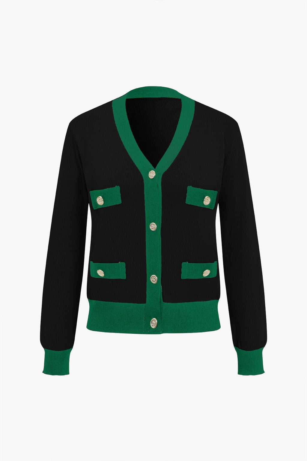 Strick-Set Damen: Cardigan mit Kontrastkanten und weiter Strickhose