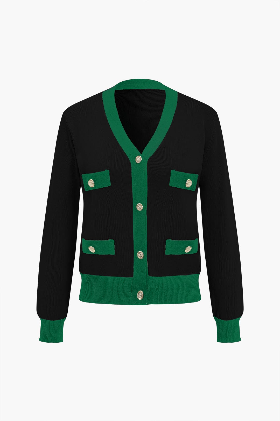Strick-Set Damen: Cardigan mit Kontrastkanten und weiter Strickhose