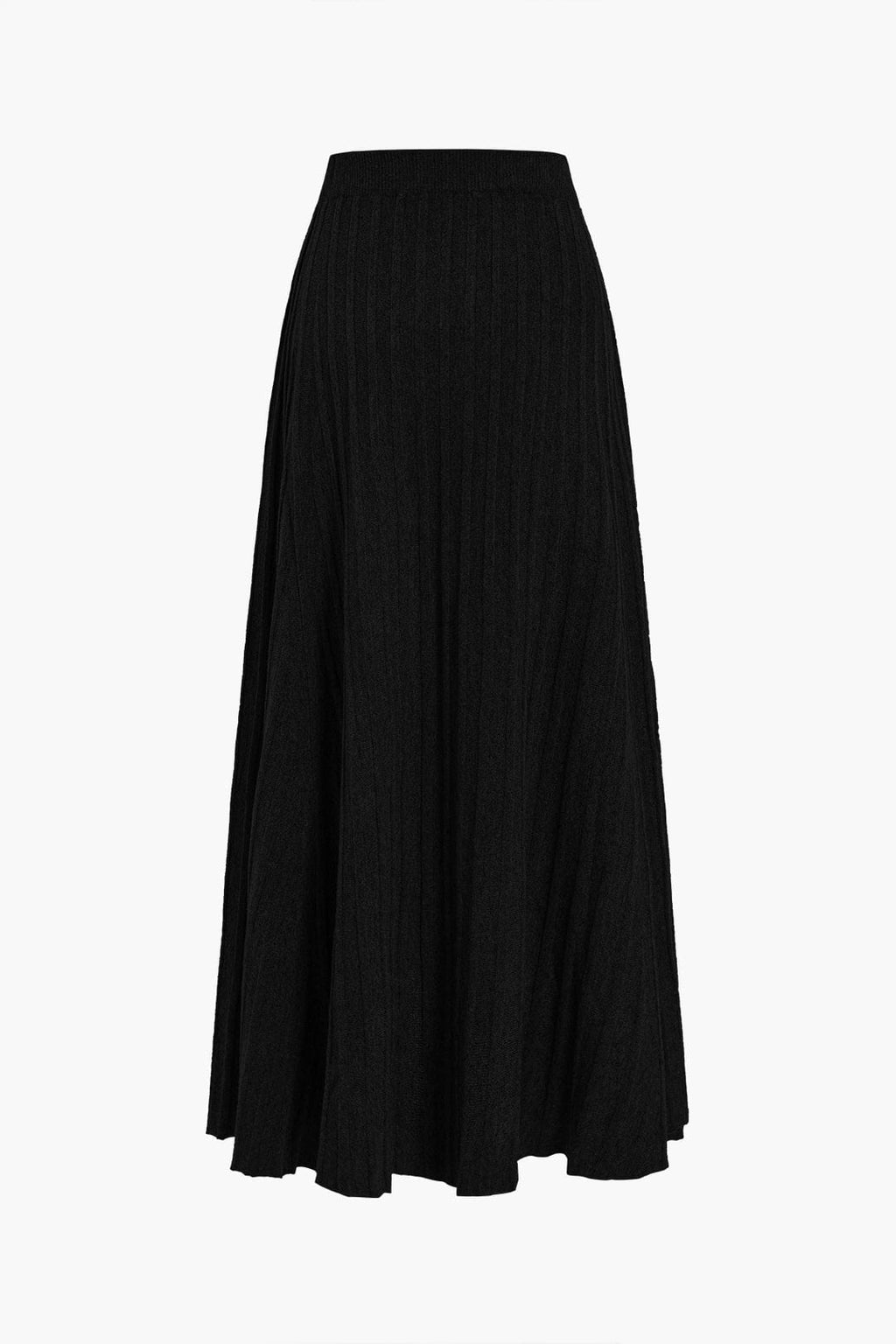 Strickrock Damen Midi – Plissee mit Gummibund, weit schwingend