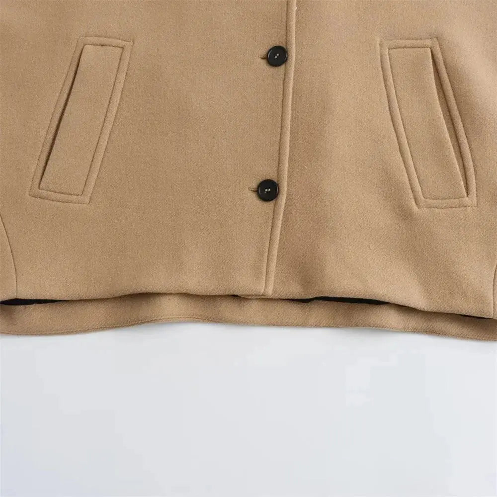 Kurzer Mantel Damen – A-Linie mit Kragen und Knopfleiste