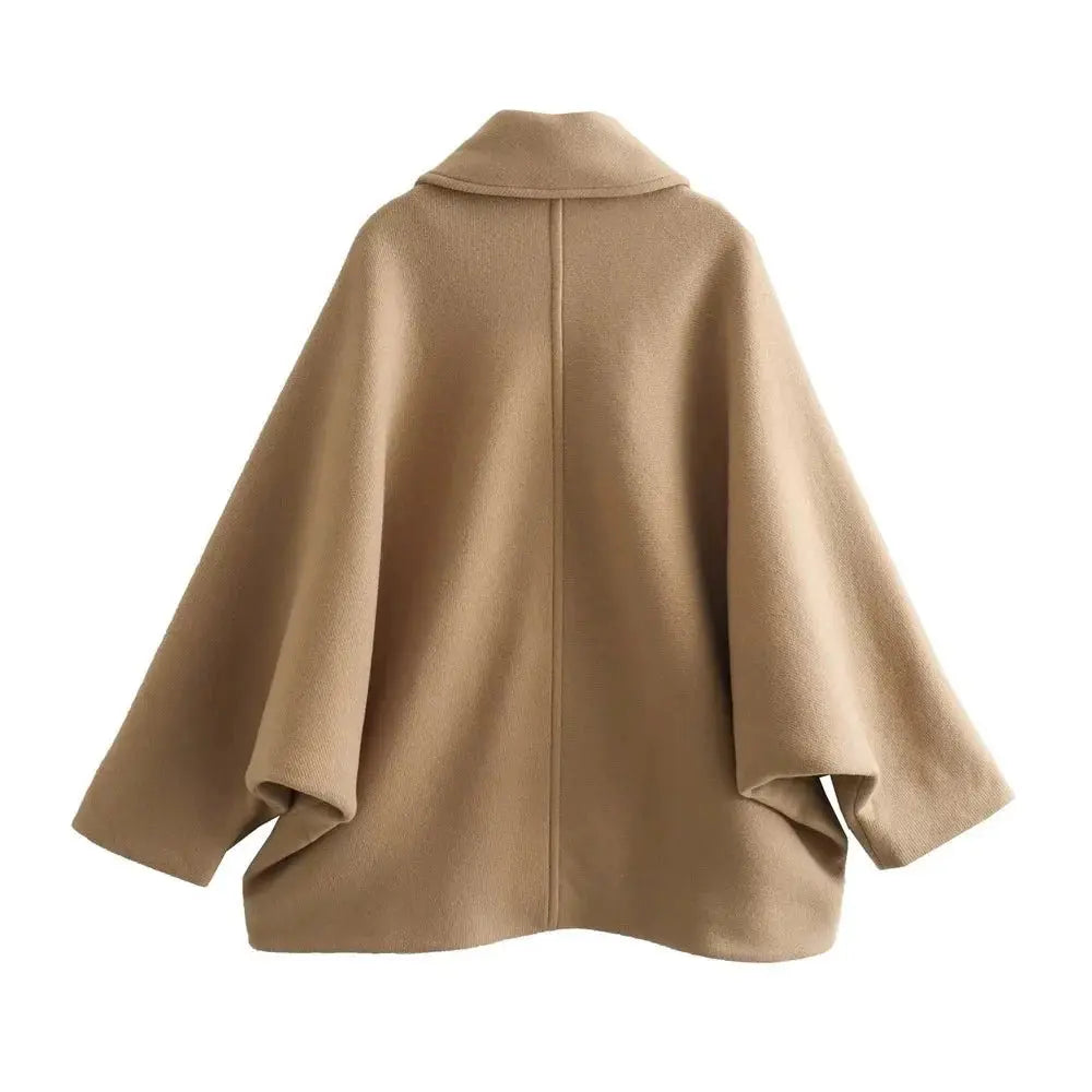 Kurzer Mantel Damen – A-Linie mit Kragen und Knopfleiste