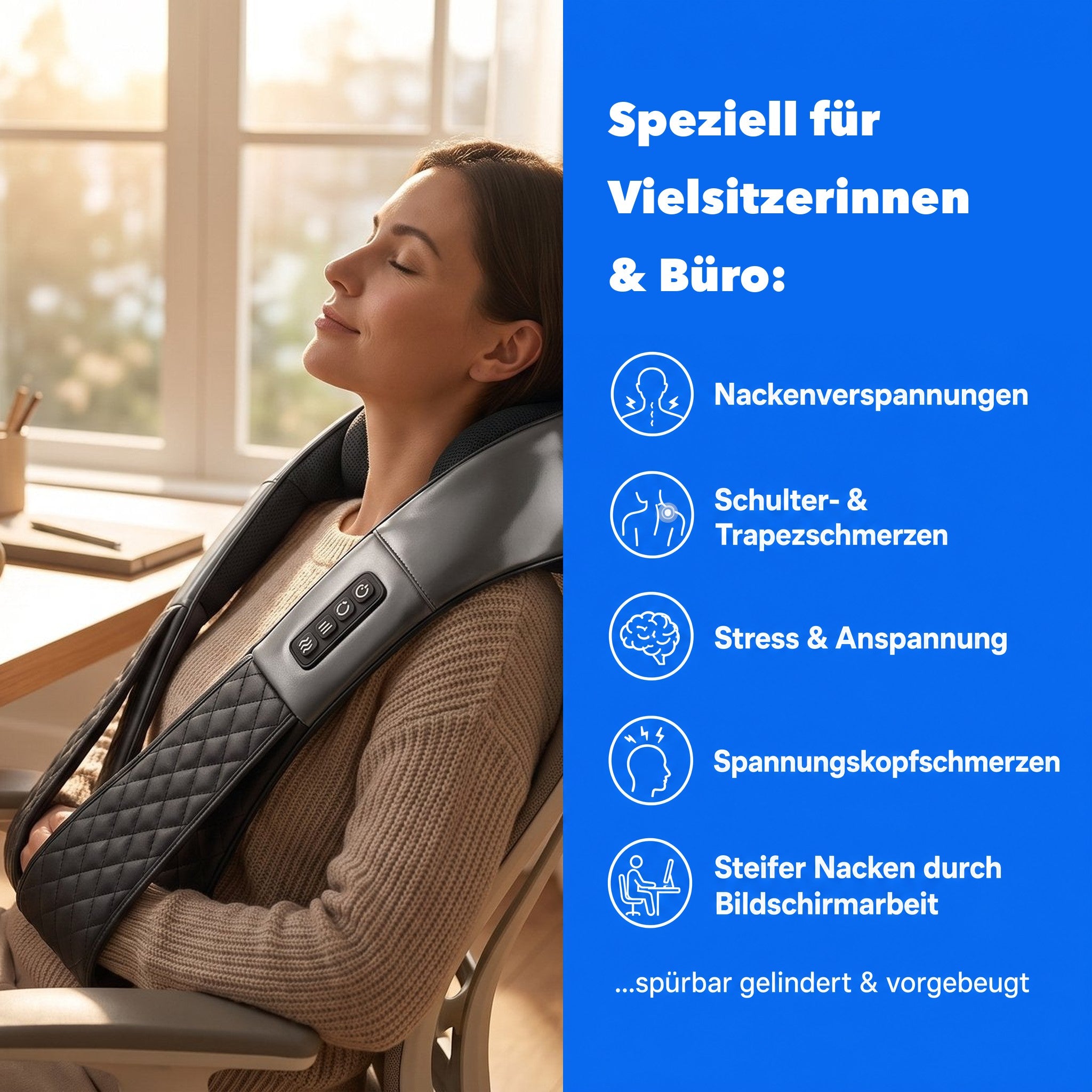 Speziell für Vielsitzerinnen und Büro: Nackenverspannungen, Schulter- und Trapezschmerzen