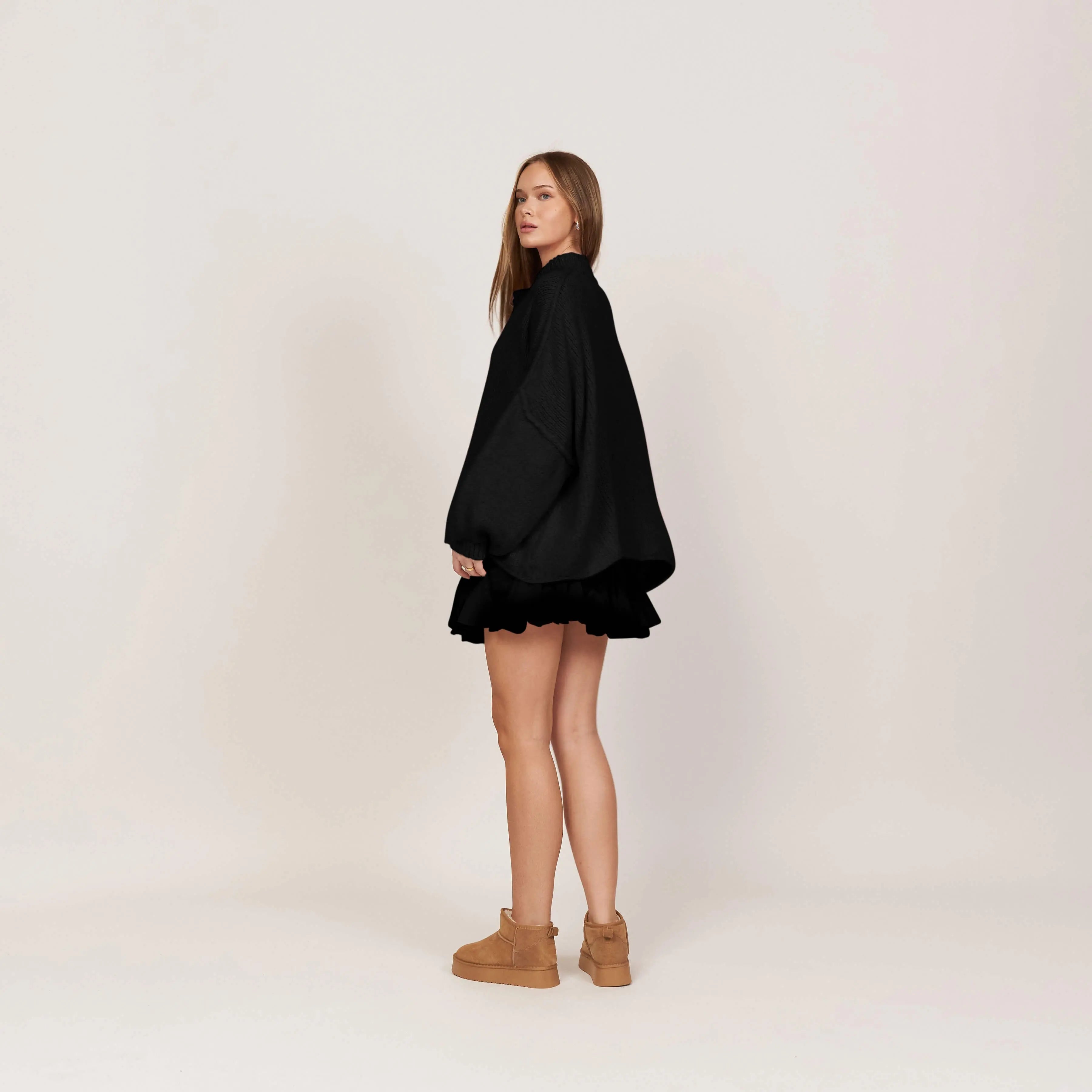 Oversize Strickjacke Damen mit Goldknöpfen, Grobstrick Cardigan - Ansicht 11