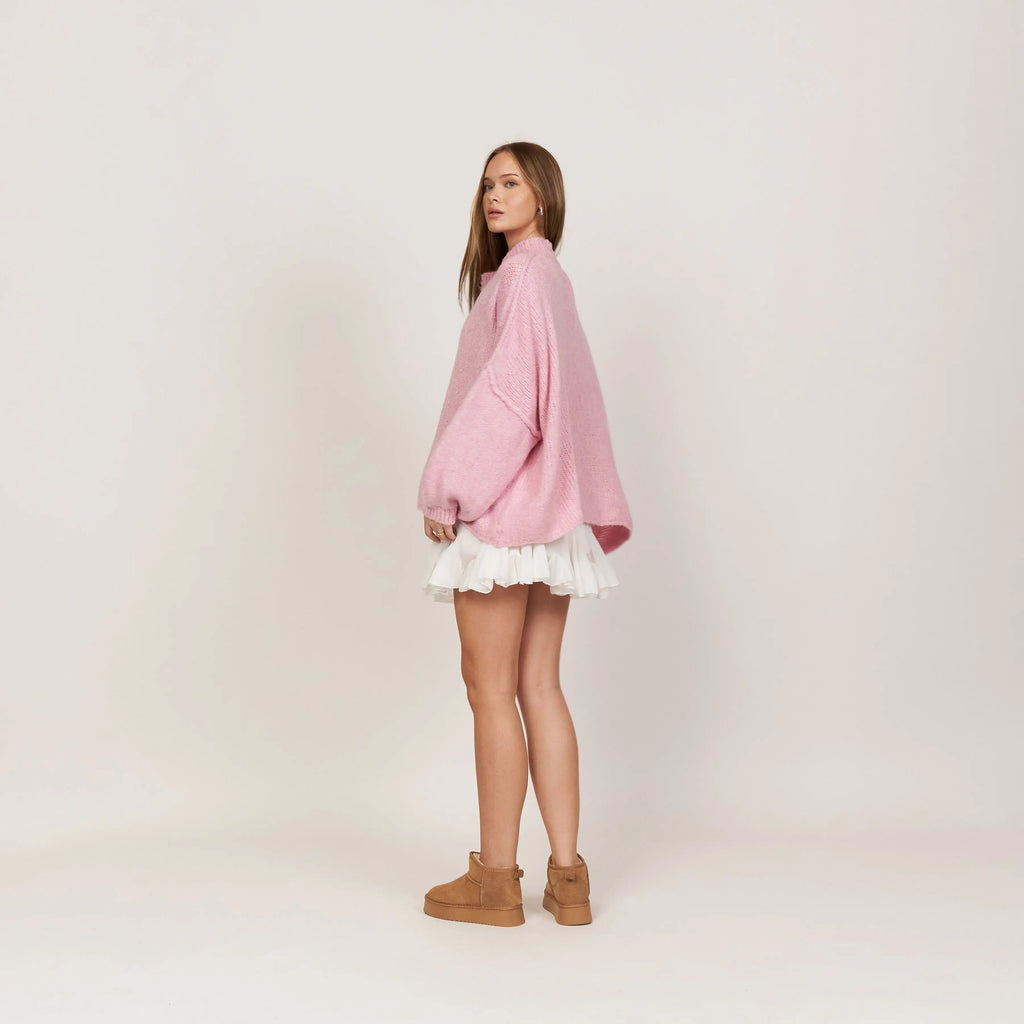 Oversize Strickjacke Damen mit Goldknöpfen, Grobstrick Cardigan - Ansicht 13